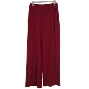 NWT Women’s Esta Textured Wide Leg Knit Pantsby Dictionary, Palazzo, Burgundy M